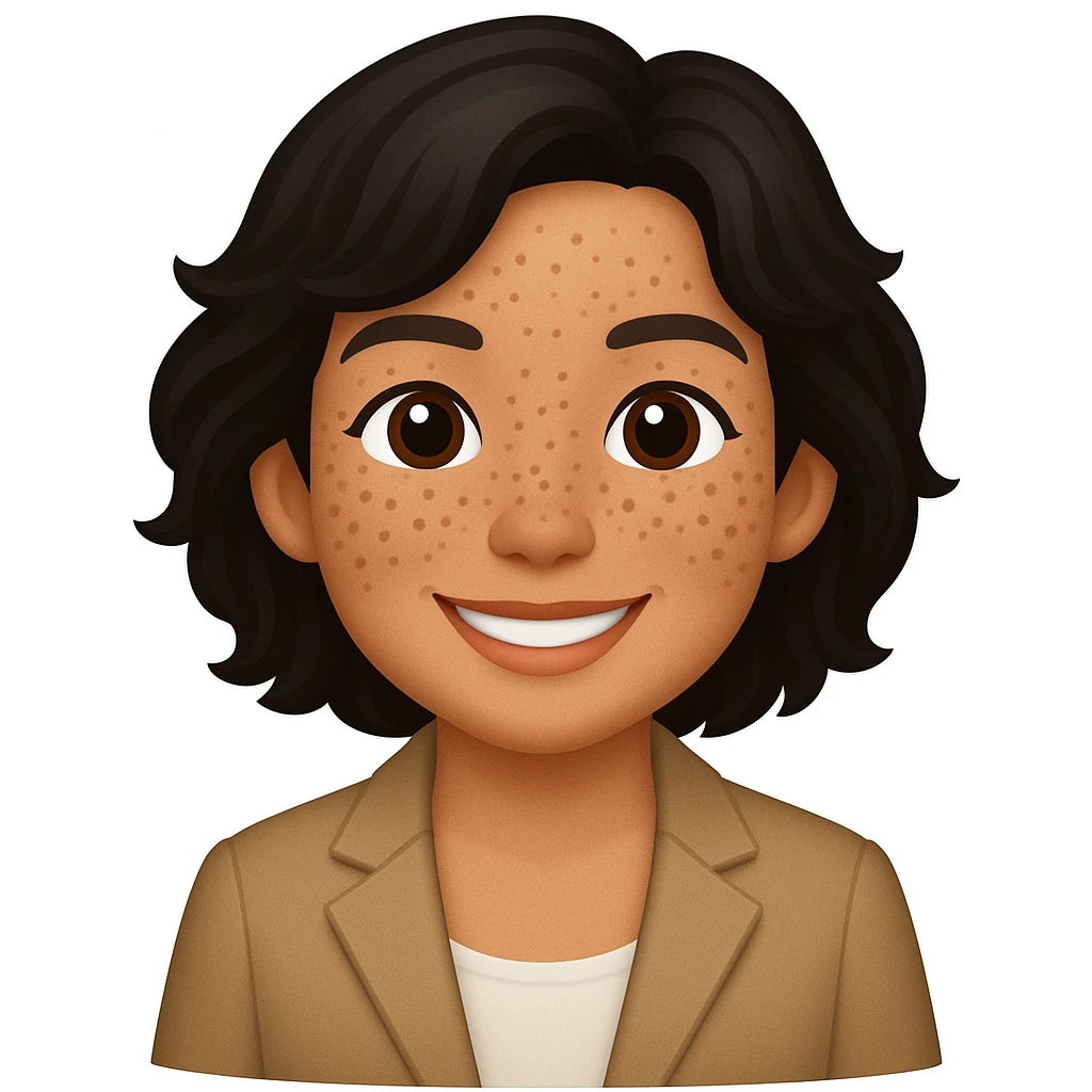 turn the second man in emoji style of the 1st image, match the facial features and match dressing style of the 2nd image, she is wearing white tank top emoji