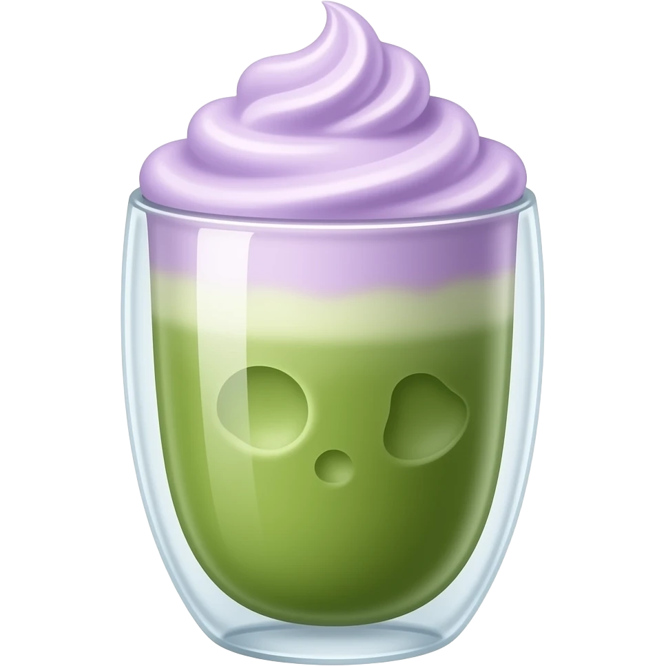 matcha with lavender cold foam, 8k, 600 dpi. No emoji icons no emoji faces no human figures emoji