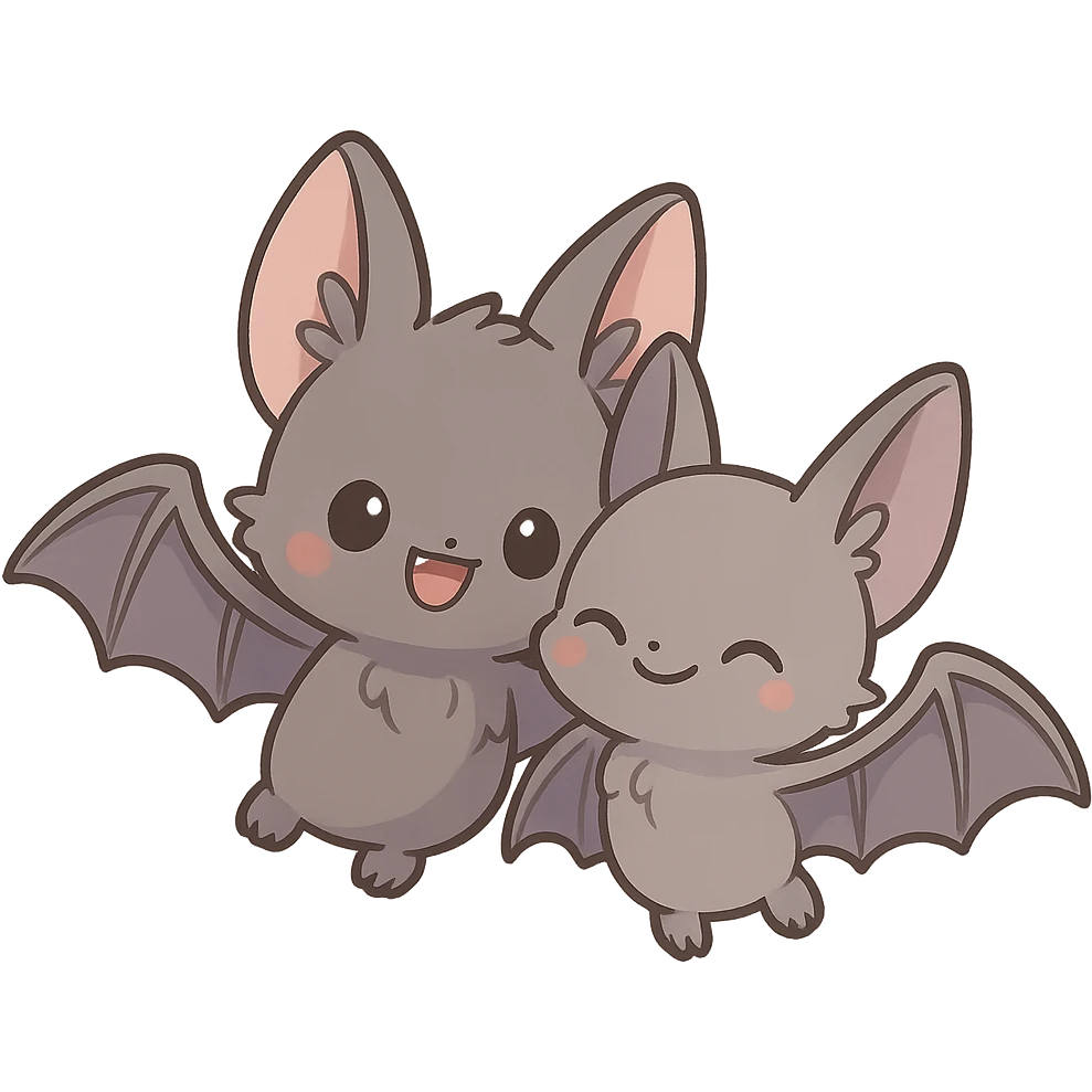 2只可爱的小蝙蝠 emoji