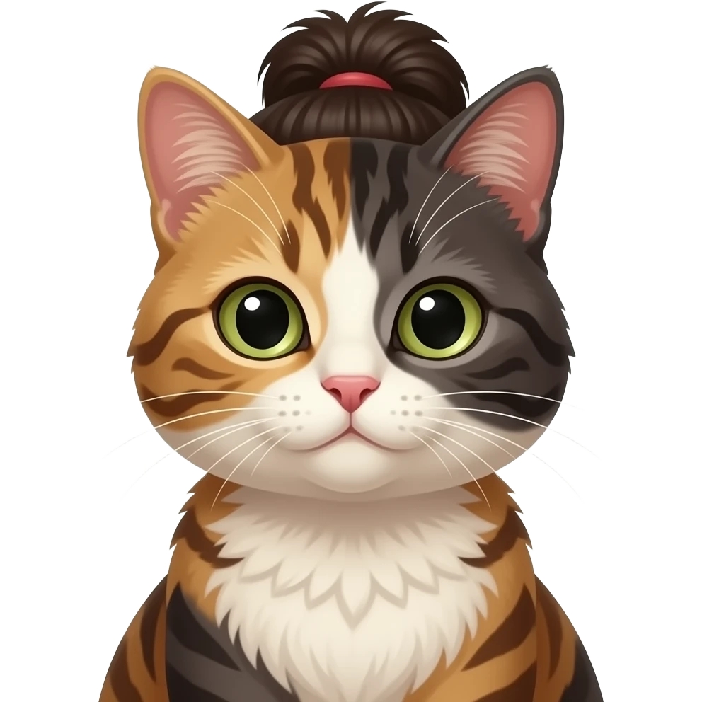 Aesthetic girl with cat emoji