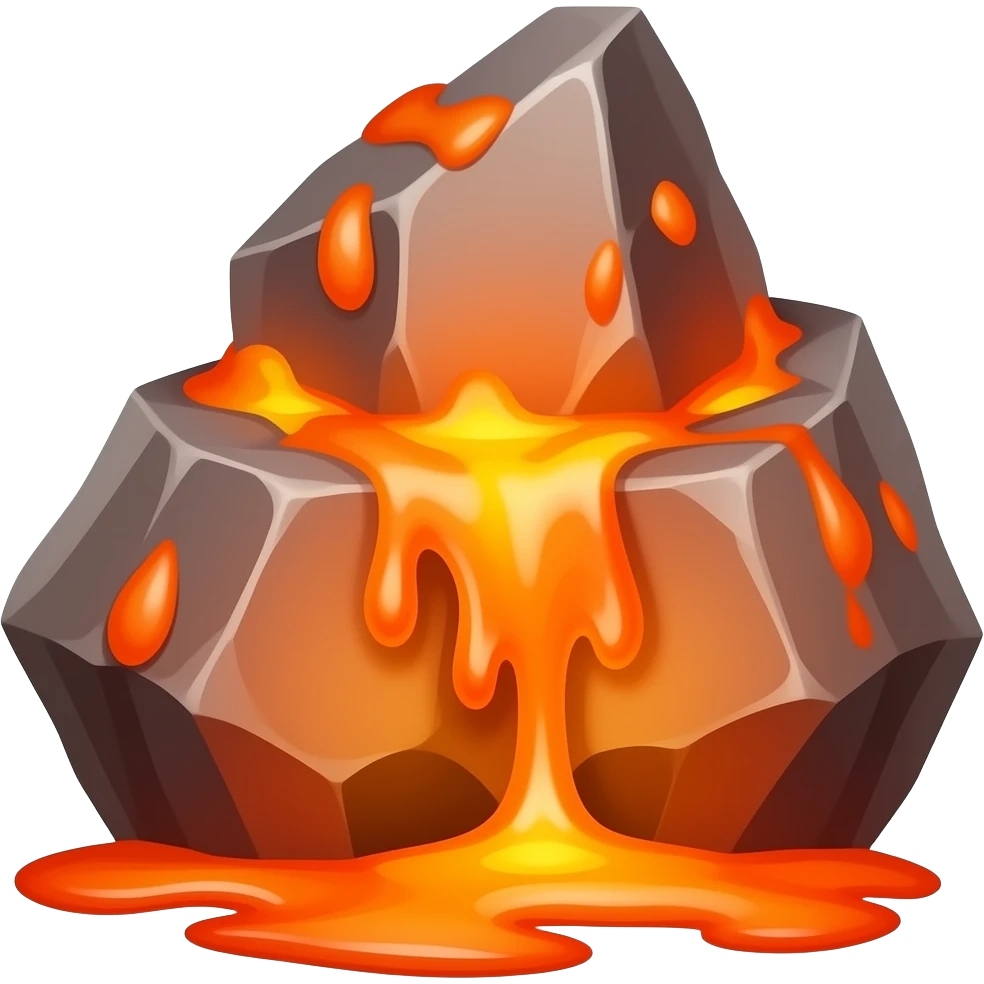 Melting metal ore emoji