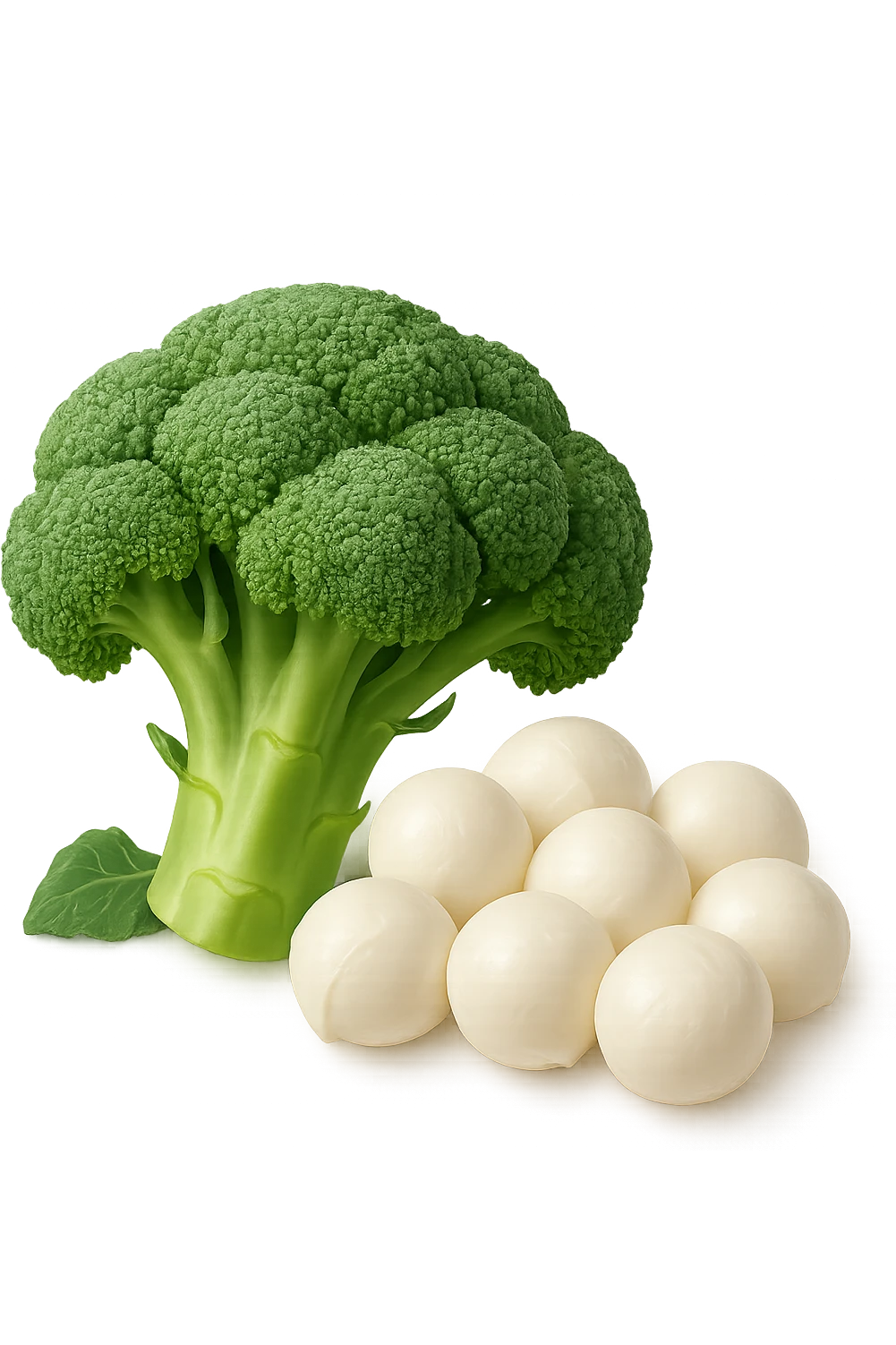 broccoli accanto a mozzarelle emoji