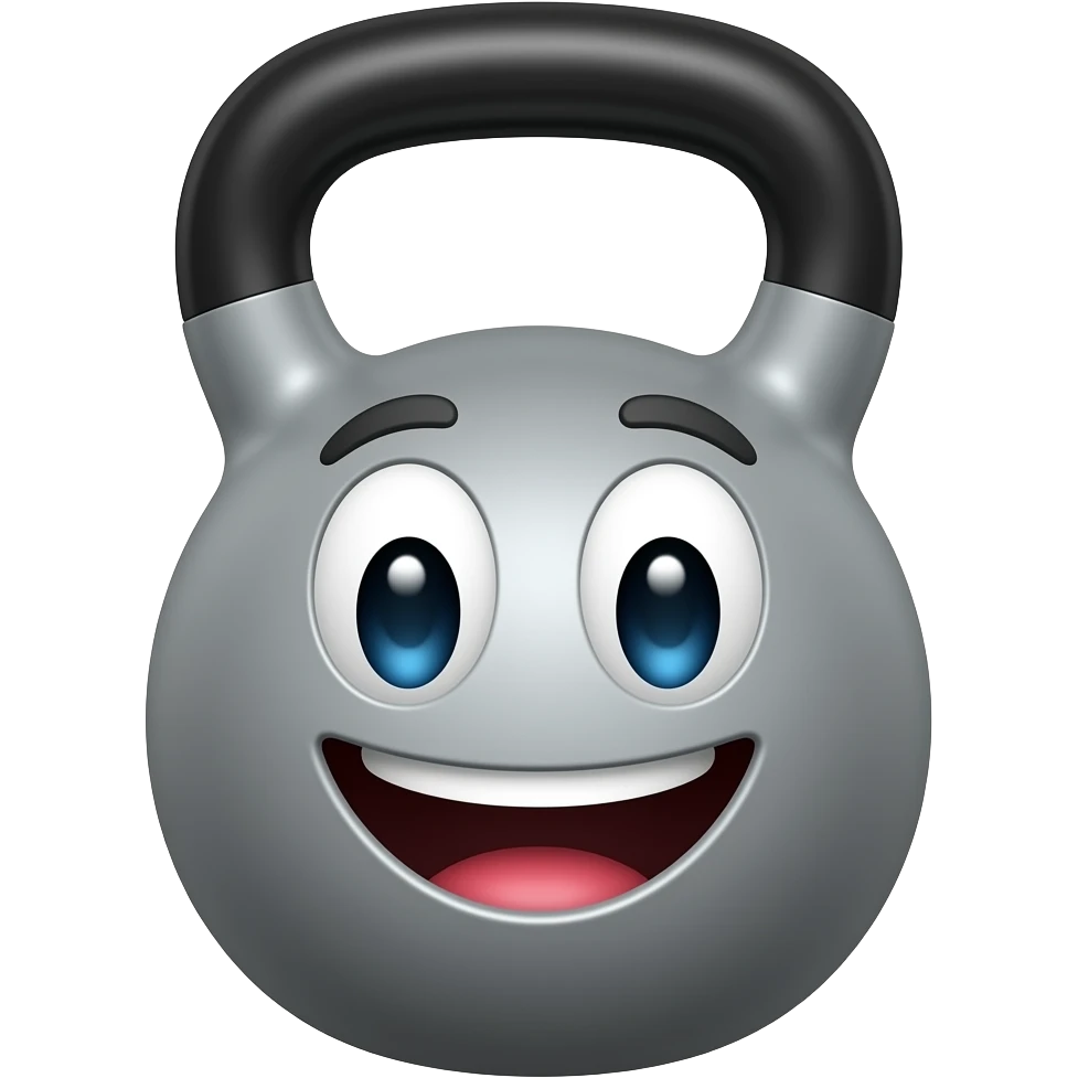 A kettlebell happy emoji emoji