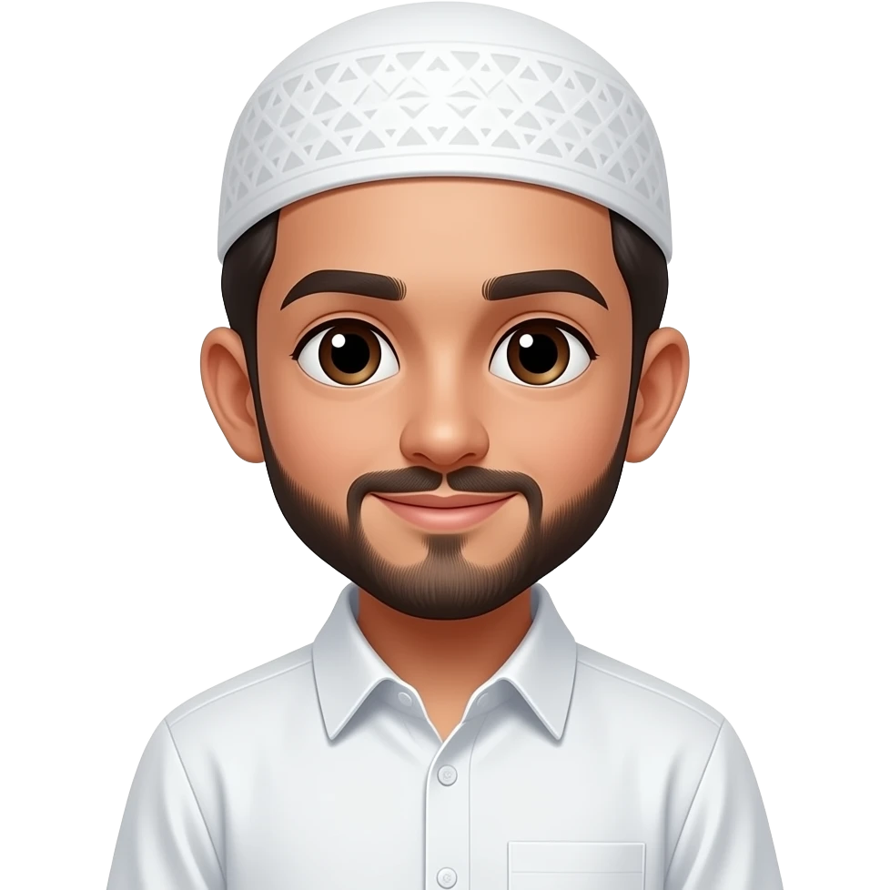 Anak Cowok ganteng baju putih muslim emoji