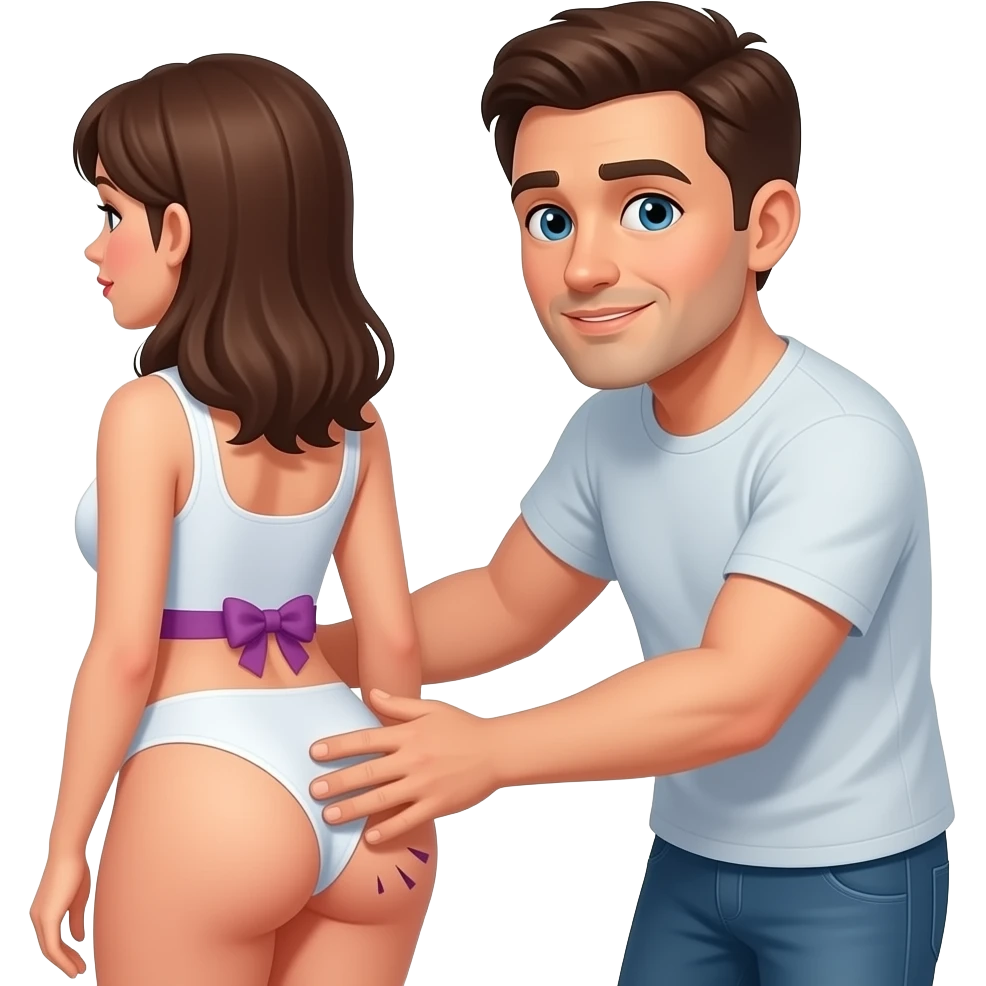 a man slapping his girlfriend buttocks emoji