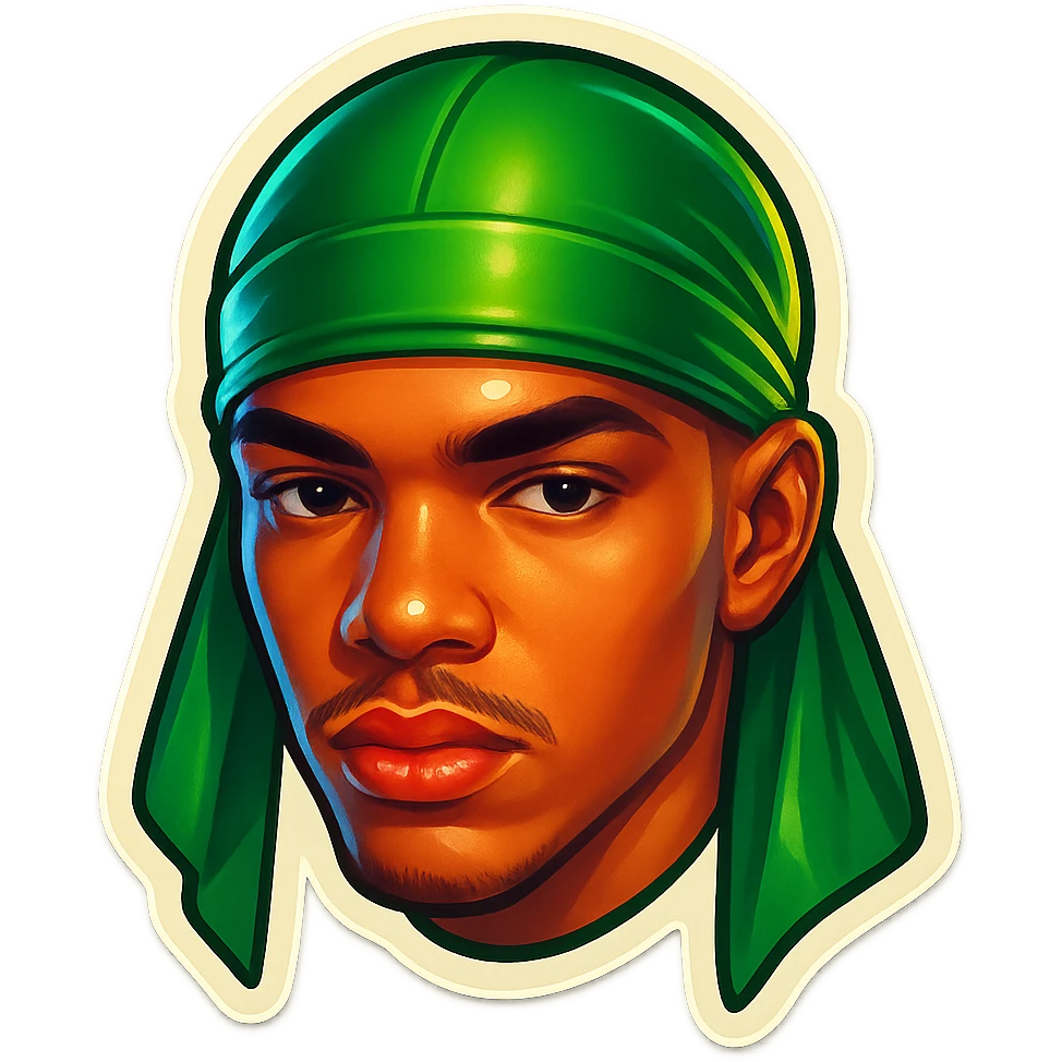 lol face
Change His durag To Green emoji