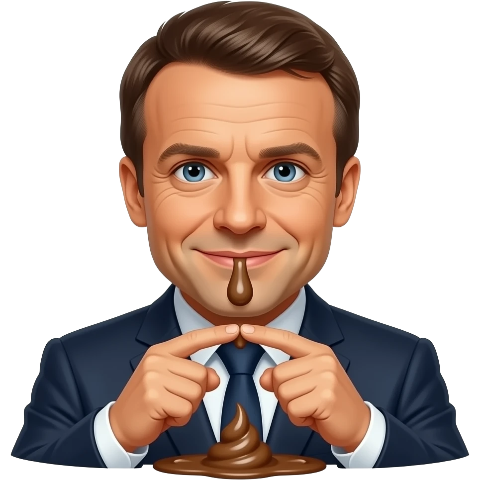 Emmanuel Macron qui fait caca emoji