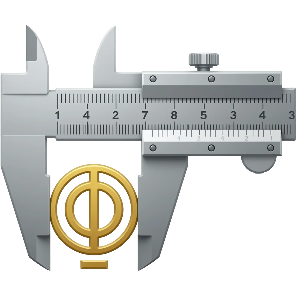 Design: Minimal caliper tool forming a subtle “φ” (golden ratio) shape Meaning: Balance, proportion, artistry + science Vibe: High-end, expert-level aesthetics emoji