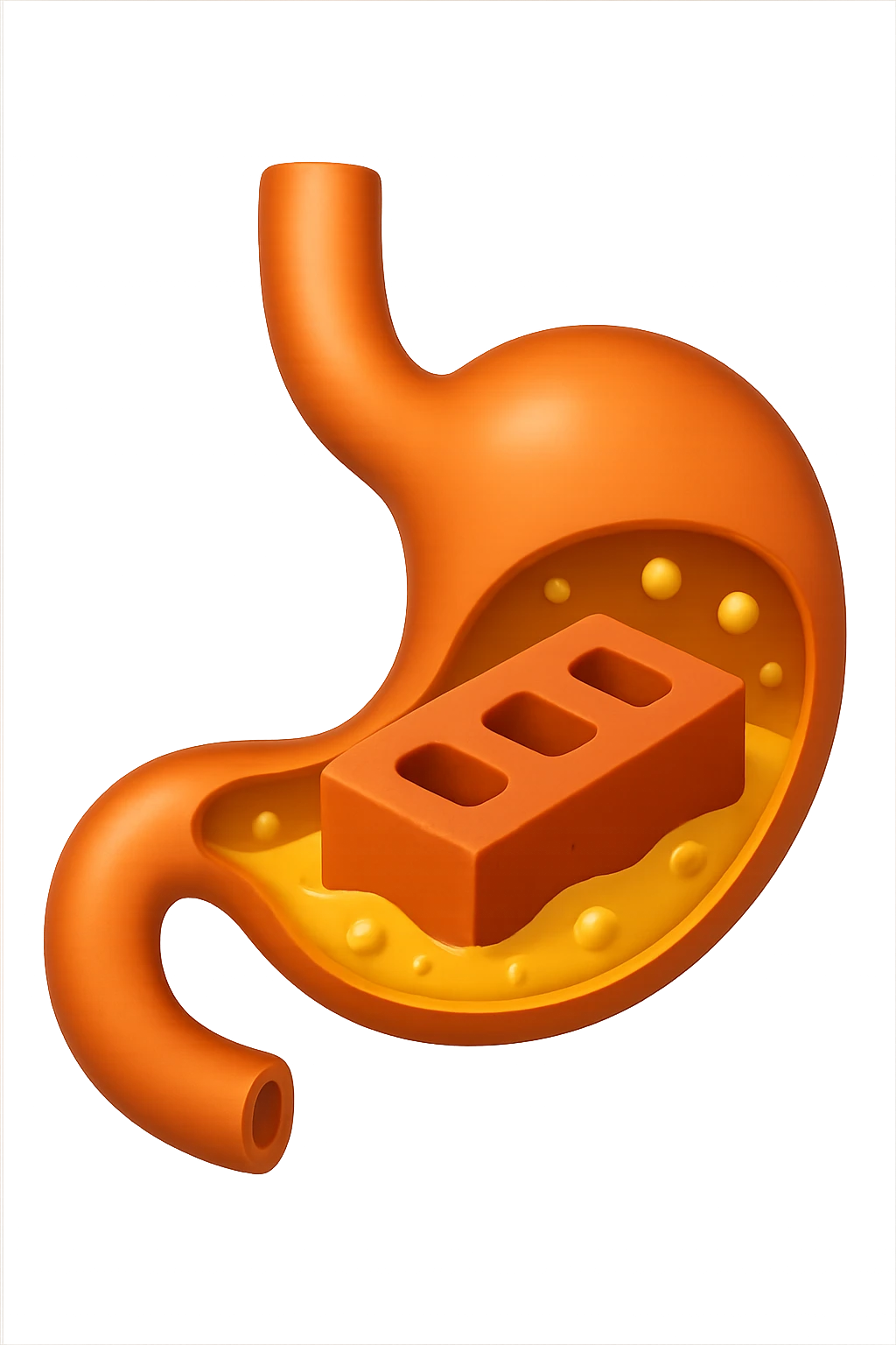 Mattone nello stomaco che sta venendo digerito emoji iphone style emoji