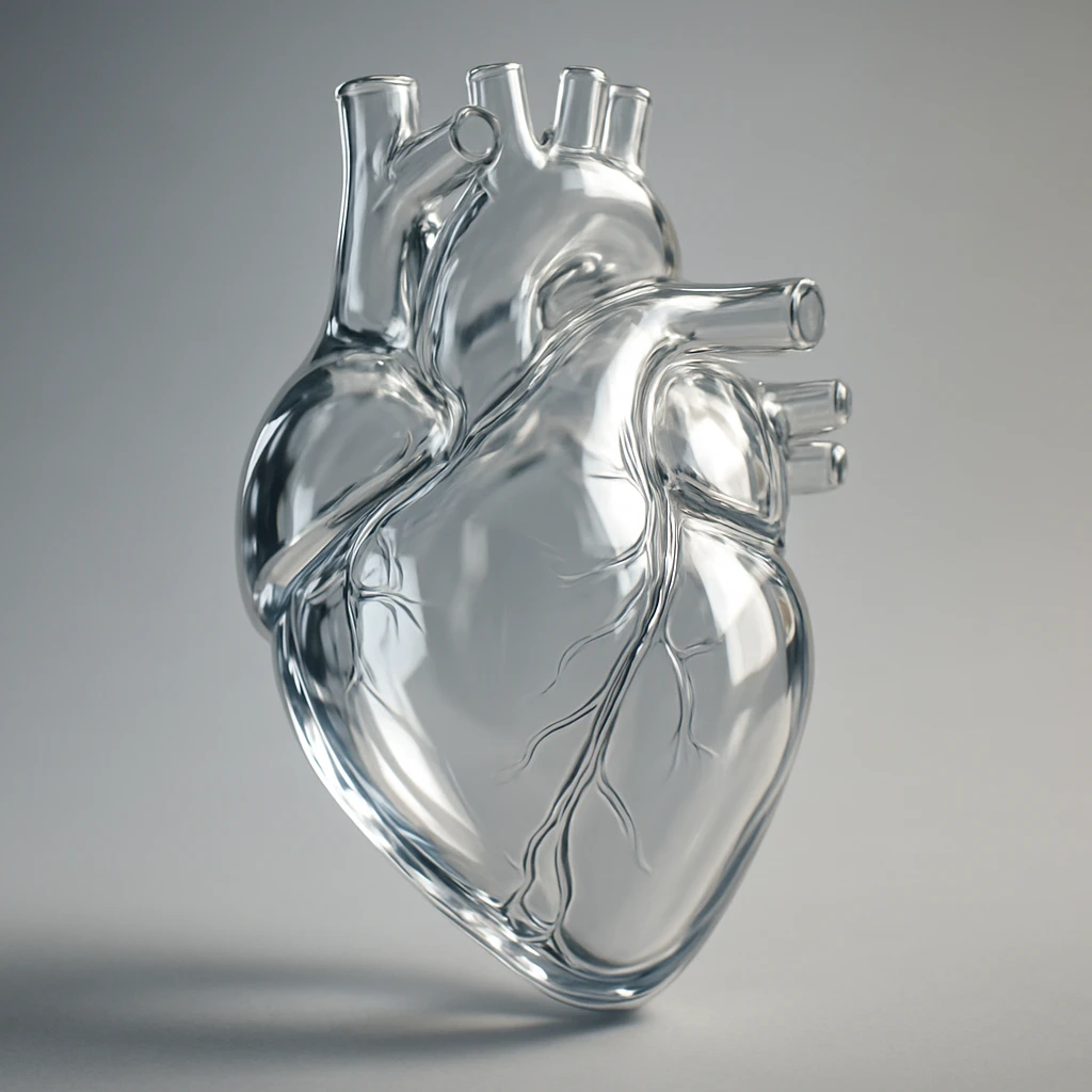 heart with a glass effect, detailed emoji