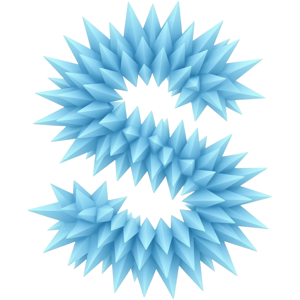 letter S with frozen ice spikes emoji