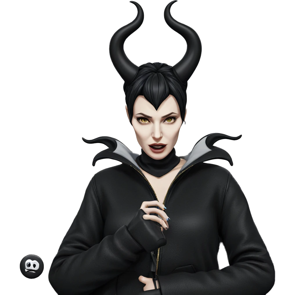 girl with fake horns sky emoji