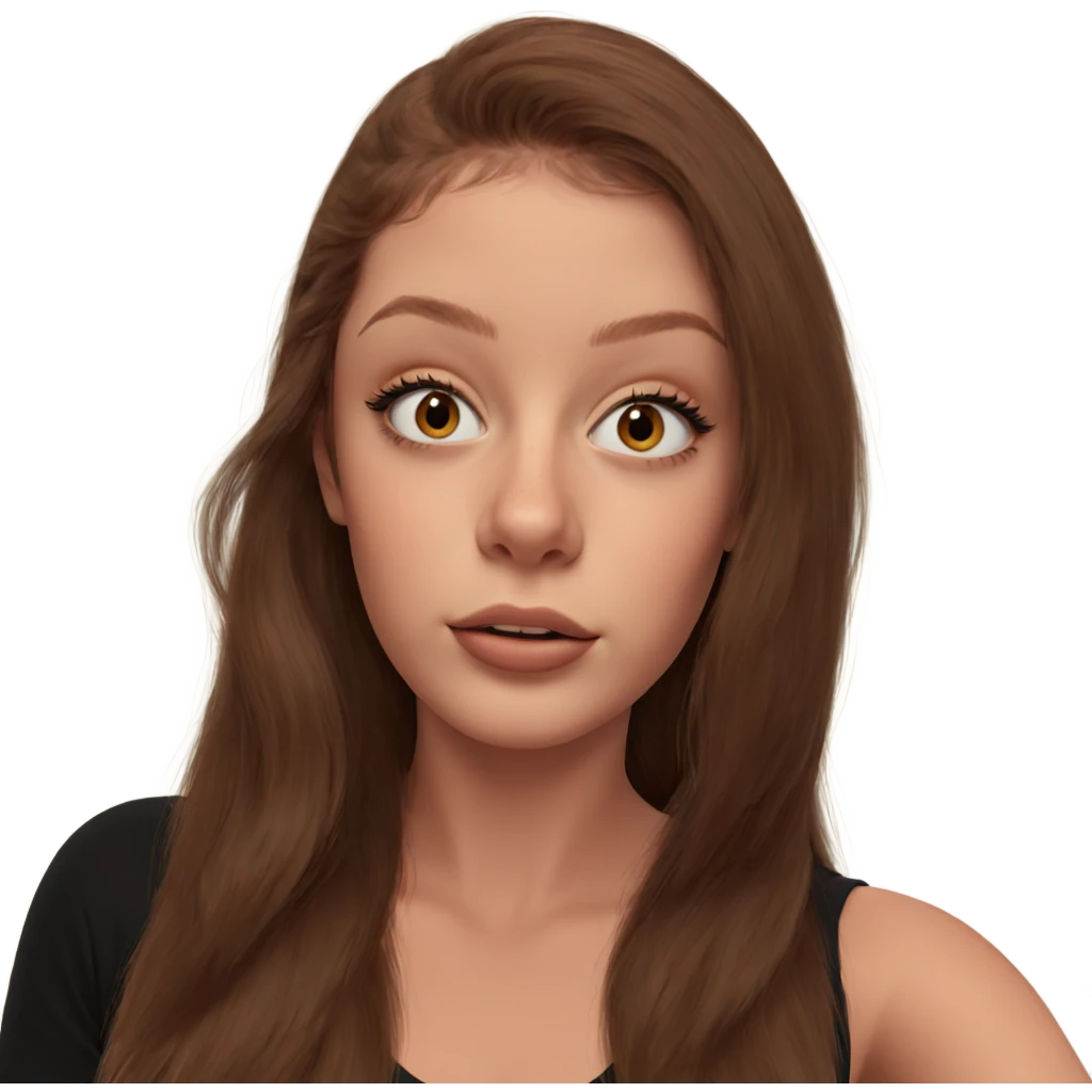 brown haired girl gazing emoji