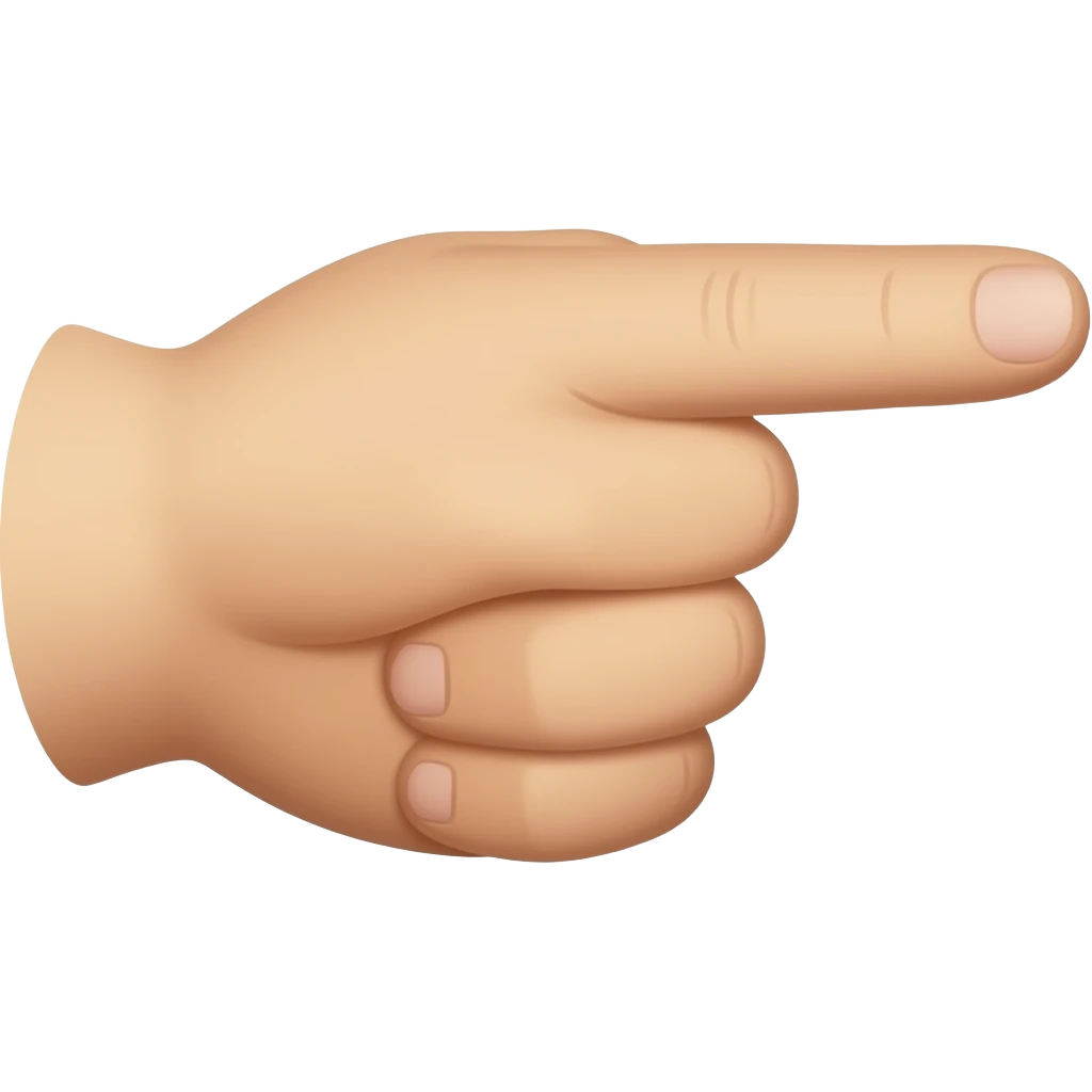 genera un icono de un dedo señalando emoji