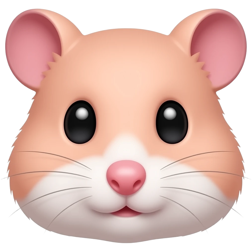 Peach pink realistic hamster face 🐹 emoji