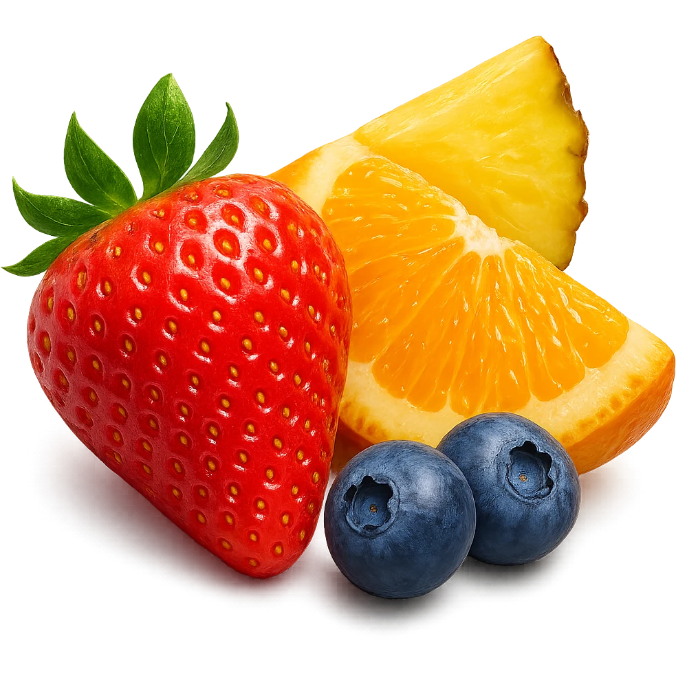 porzione di frutta fresca, iperrealistico 4k emoji