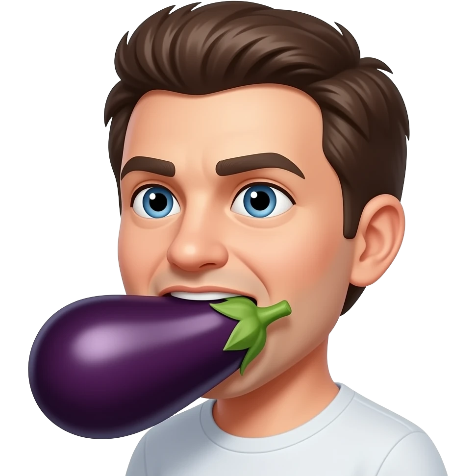 Sucking eggplant emoji