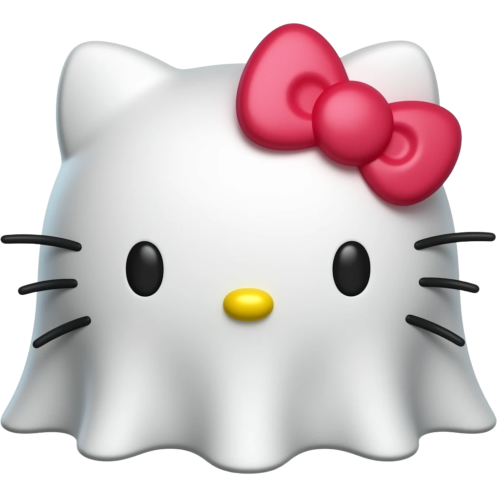 hello kitty face 3d ghost emoji