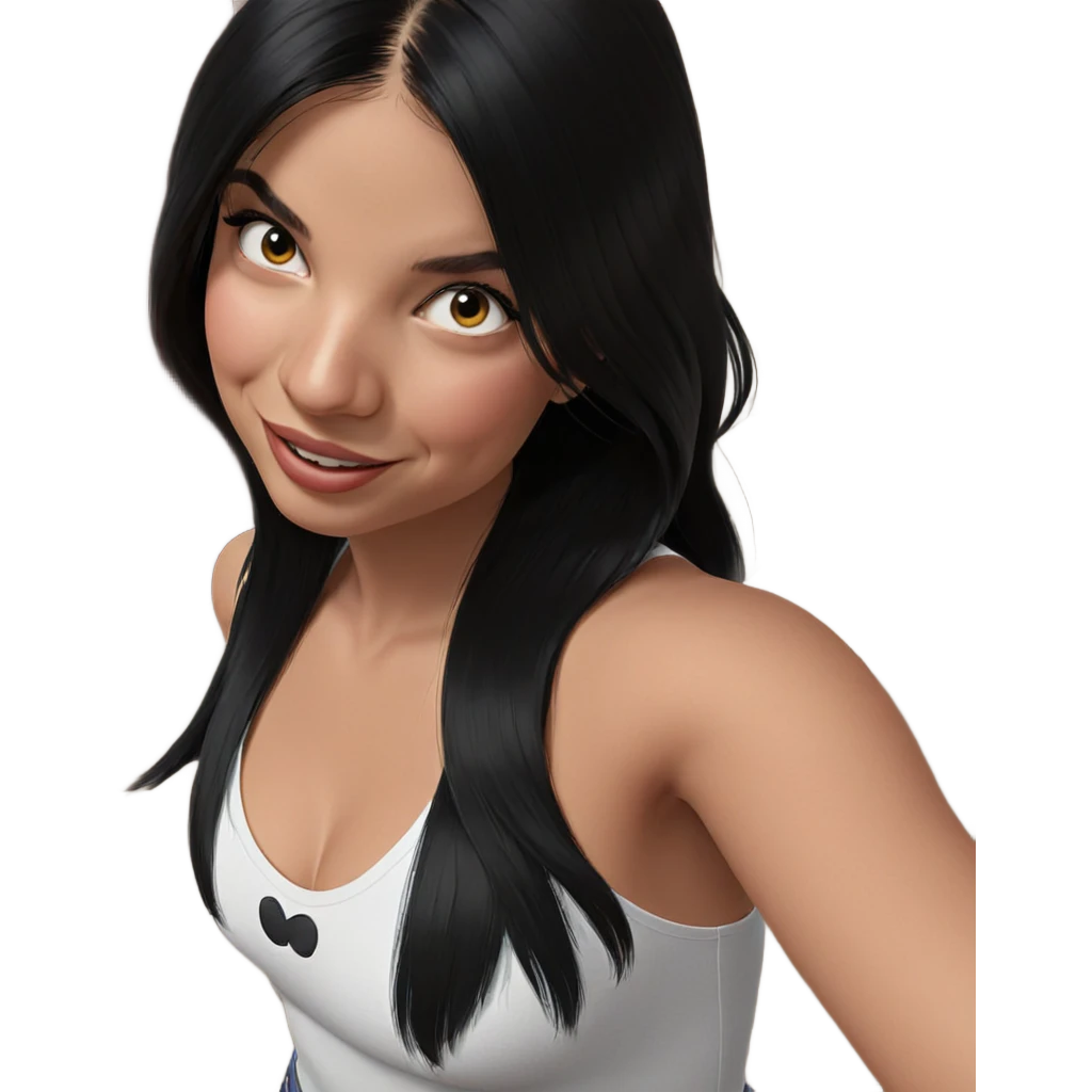 smiling girl with black hair emoji