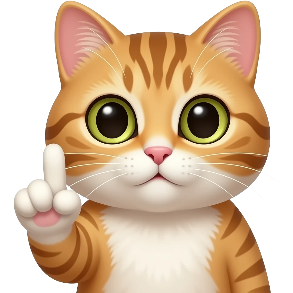 A cat showing A middle finger emoji