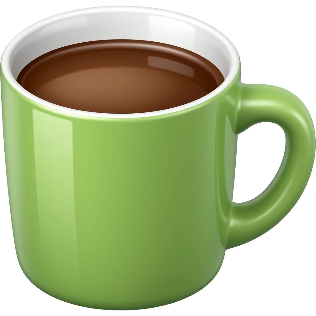 Эстетичная кружка с какао зелёного цвета emoji