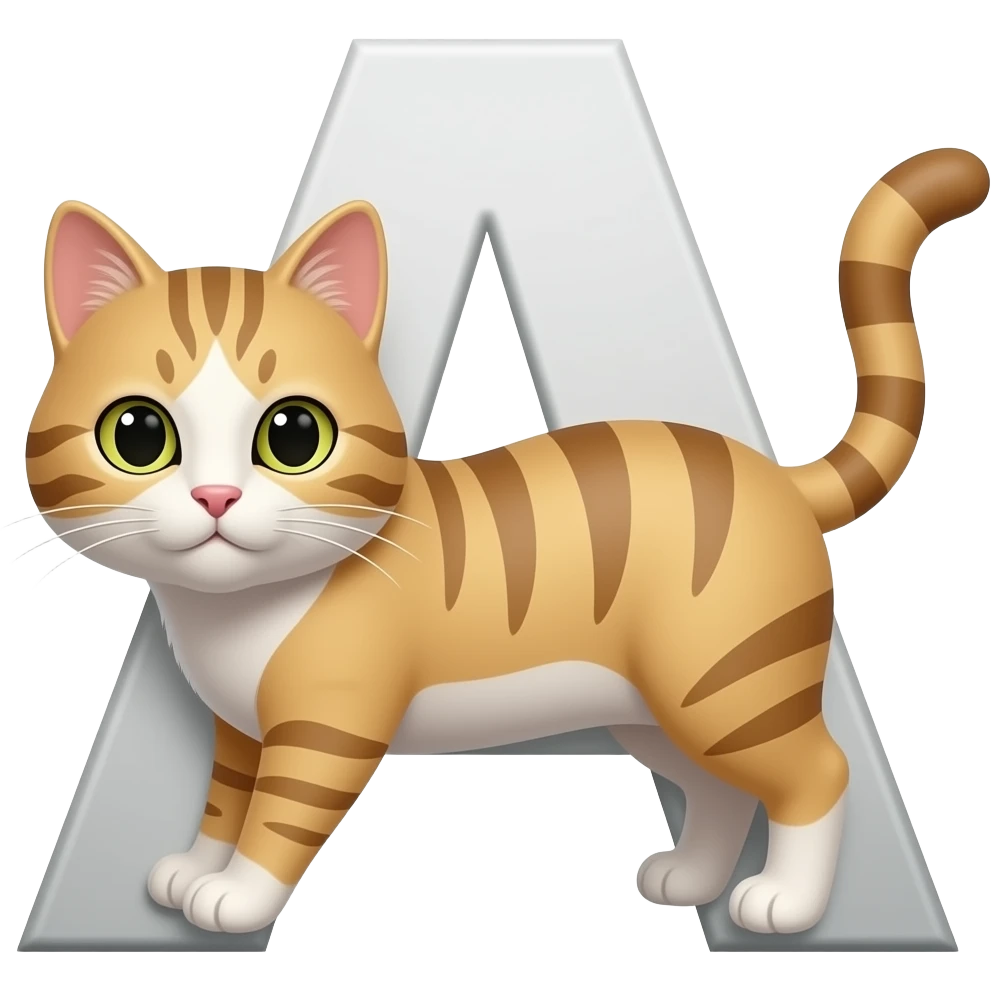 Letra Ã com um gato emoji