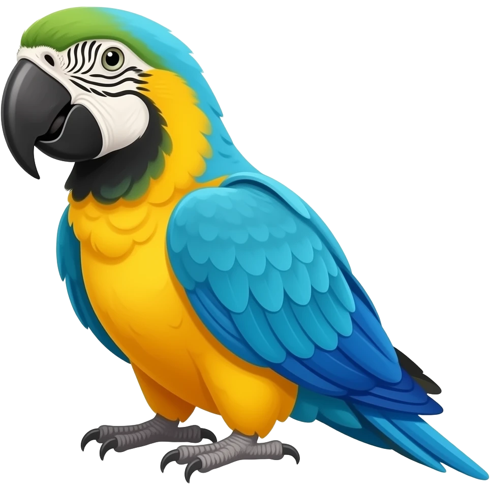 parrot with blue wings, yellow tummy and blue throat emoji