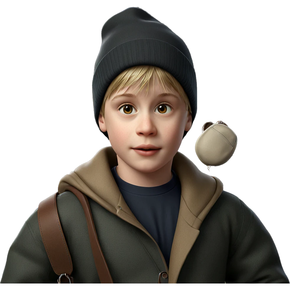 boy in hat with bag emoji