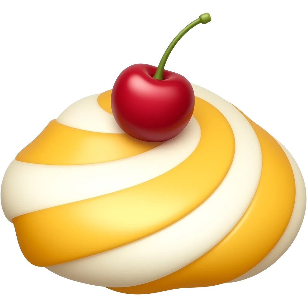 Yellow swirl with a cherry on top emoji