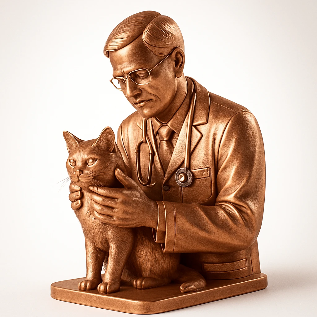 veterinarian examining a cat emoji