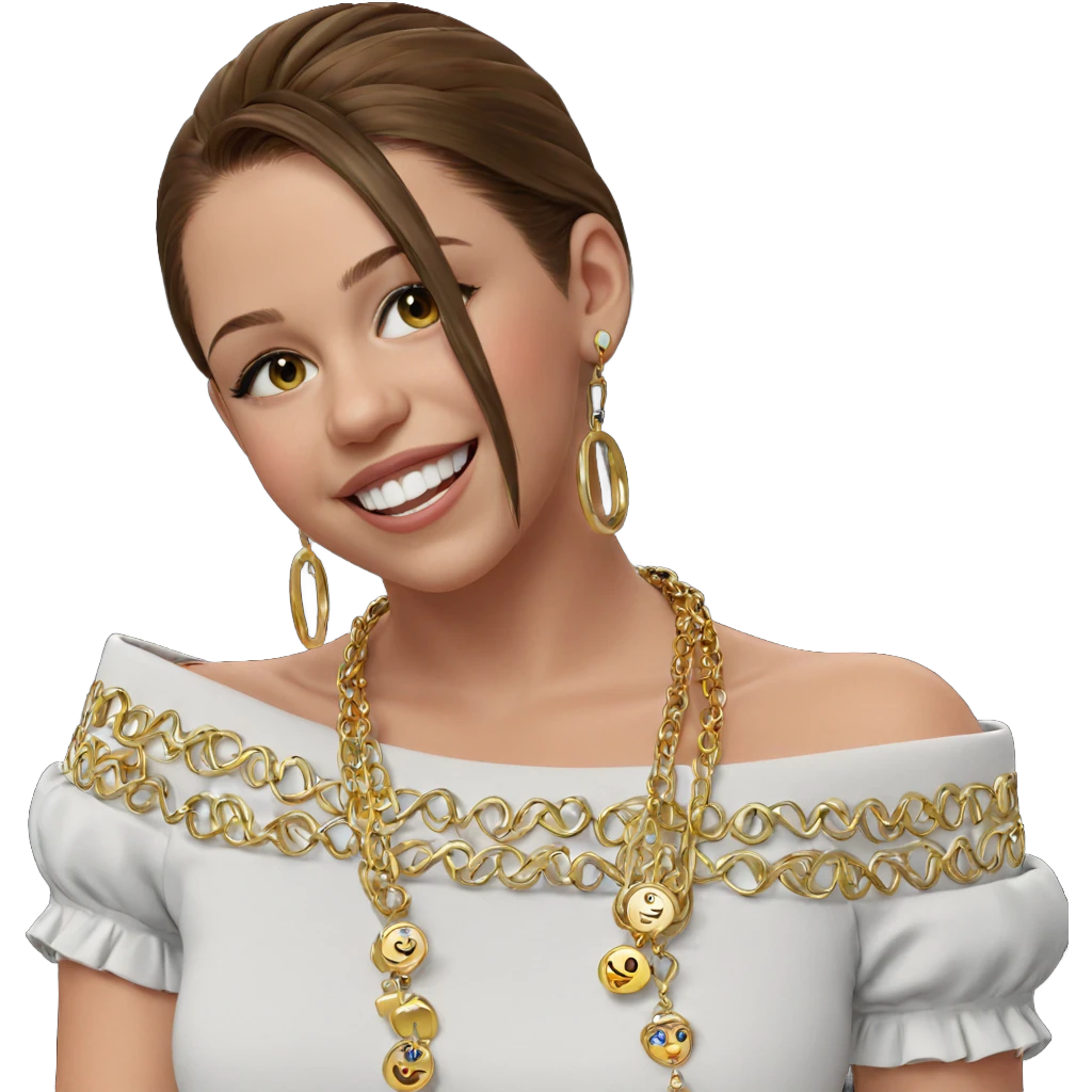 smiling girl with jewelry emoji