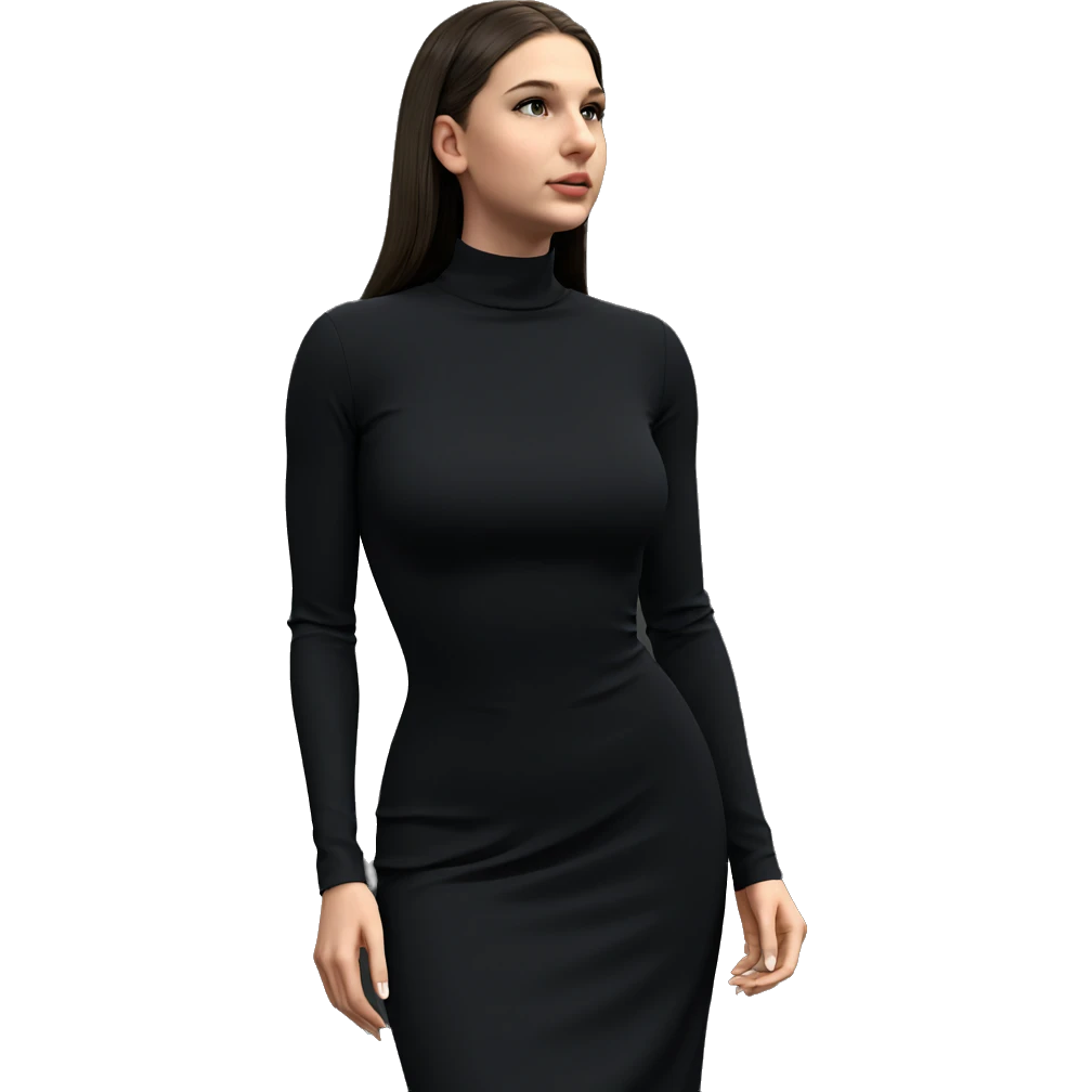 elegant girl in black dress emoji