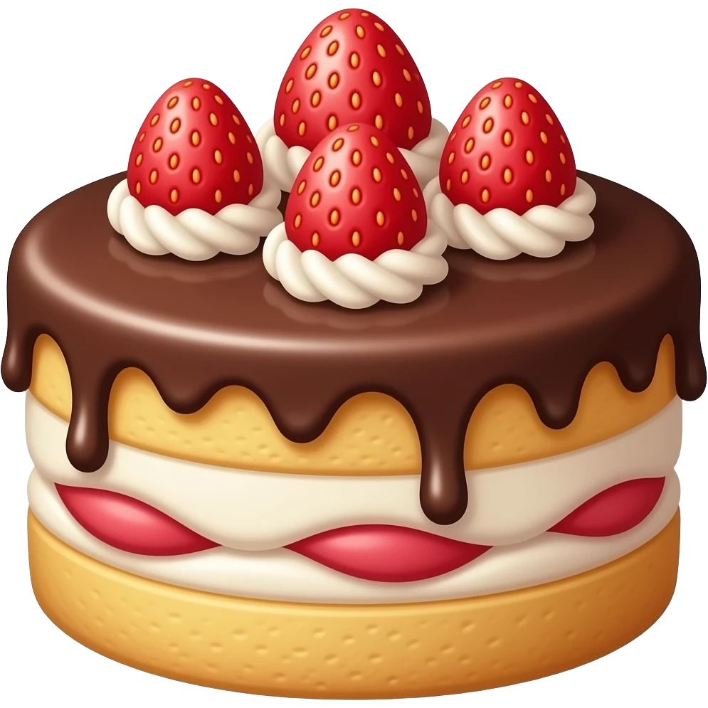 strawberry coklat cake emoji