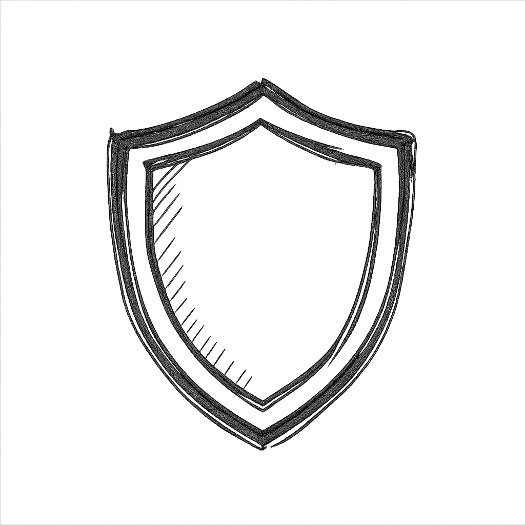 shield icon, bold outline style emoji