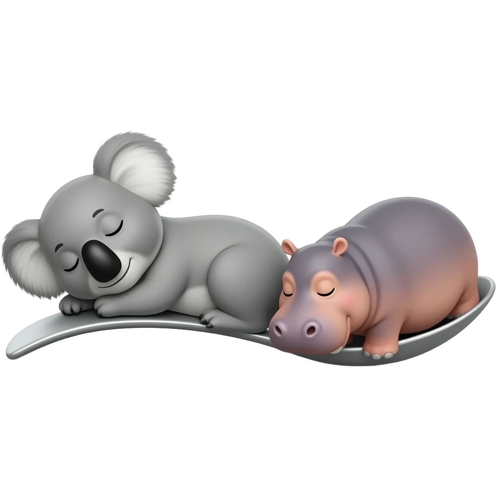 koala and hippo sleeping together koala big spoon hippo little spoon emoji
