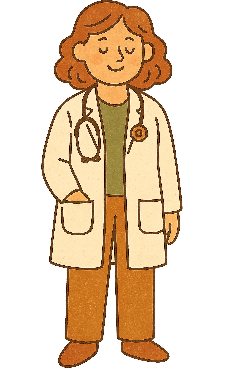A full body of a modern day female doctor emoji