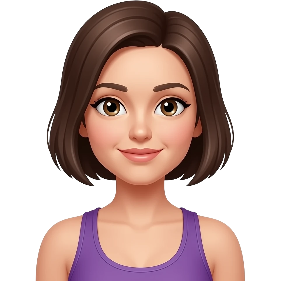 emoji fitness girl with short brown hair emoji