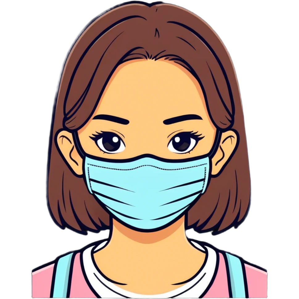 Girl with a face mask emoji