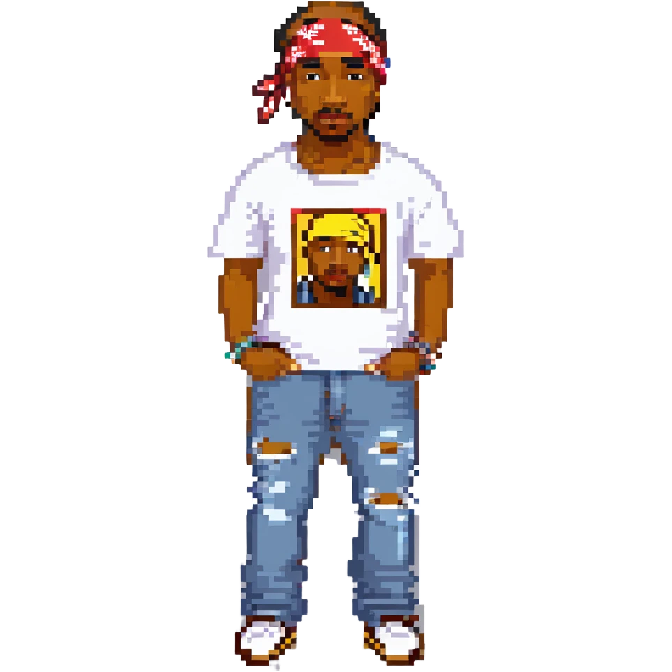 2Pac в полный рост, no background emoji