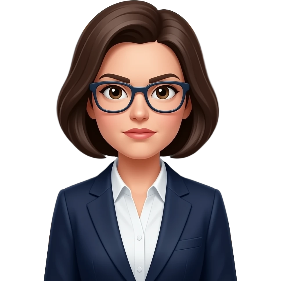 strict teacher female without glasses no smile emoji