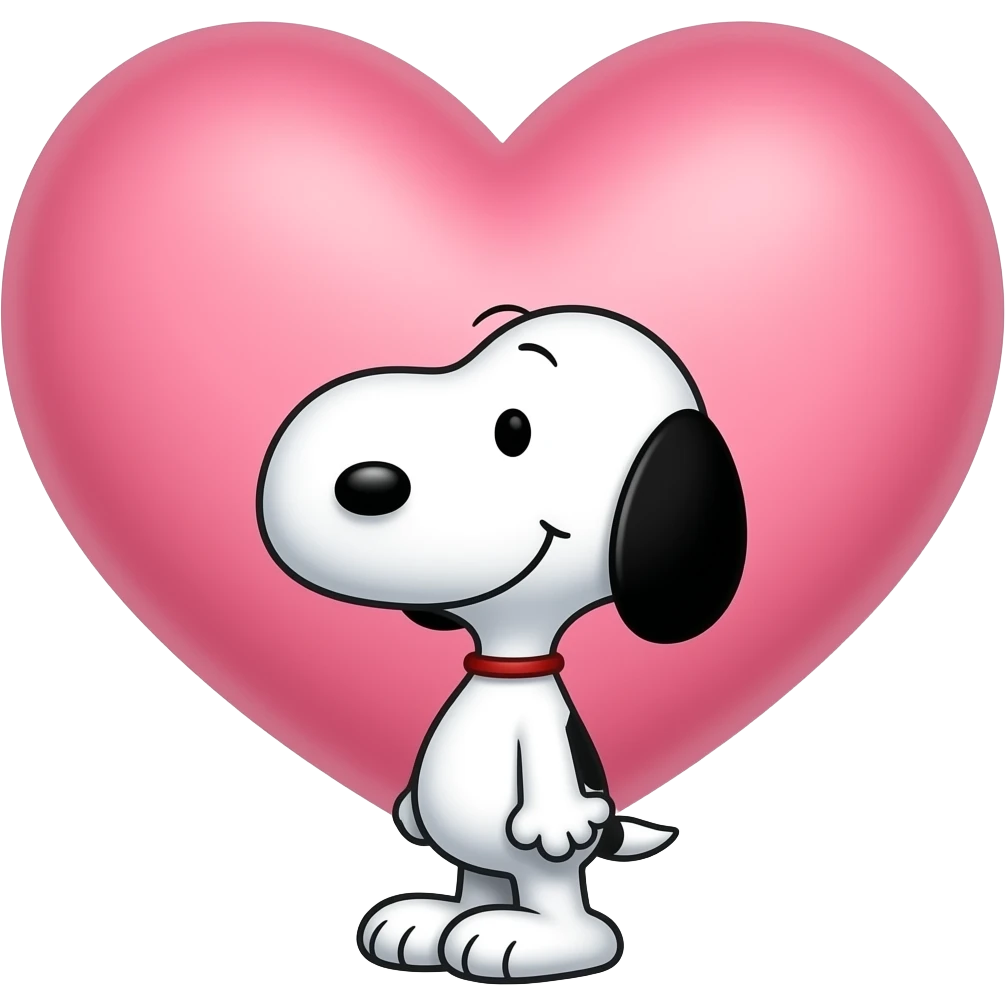 Small Snoopy with a cute large Easter heart up above his head, not touching him at all emoji