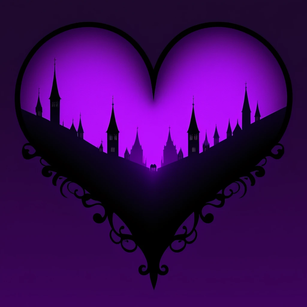 goth purple heart emoji