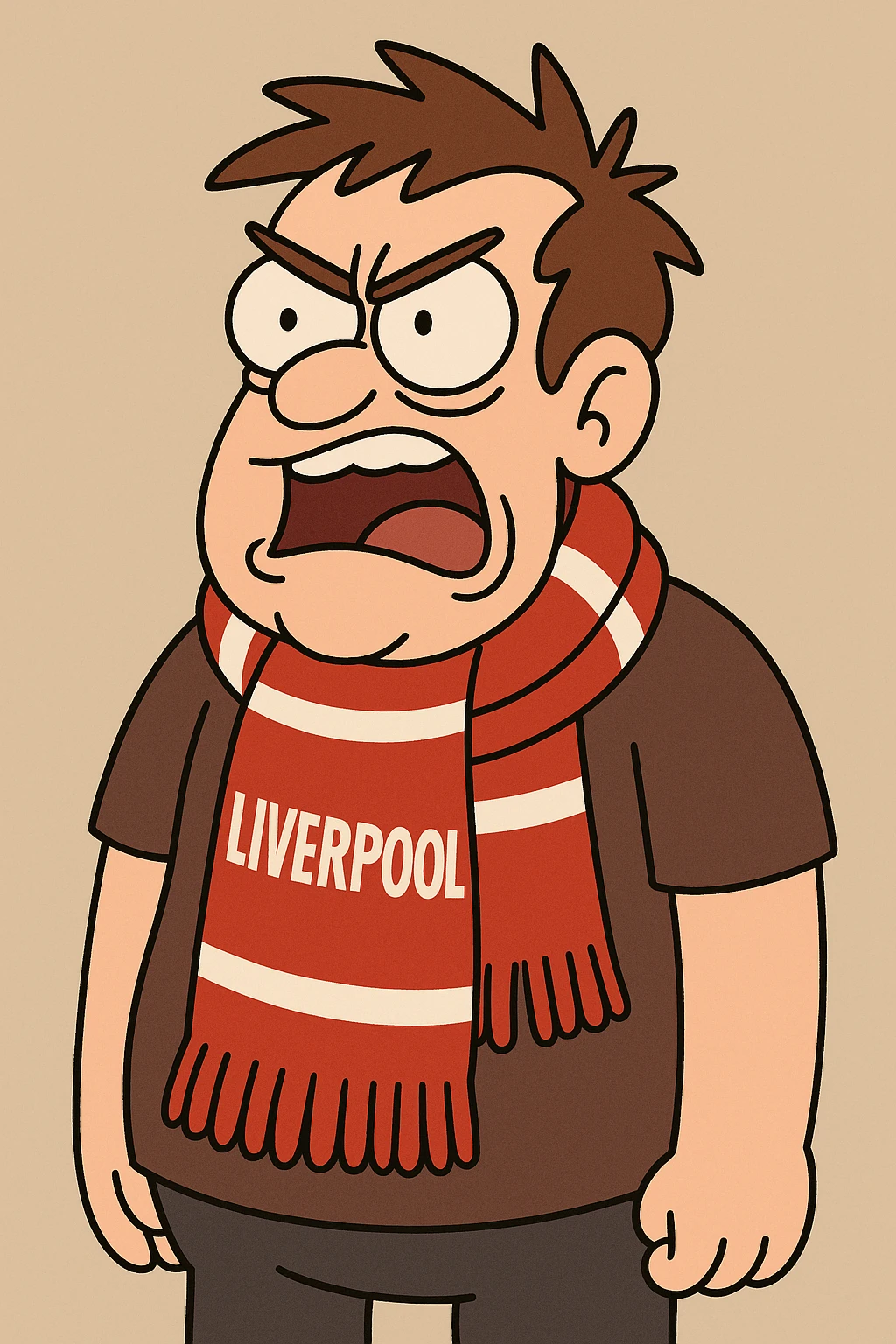 Liverpool FC scarf, red with white stripes, football fan accessory, simple and bold emoji