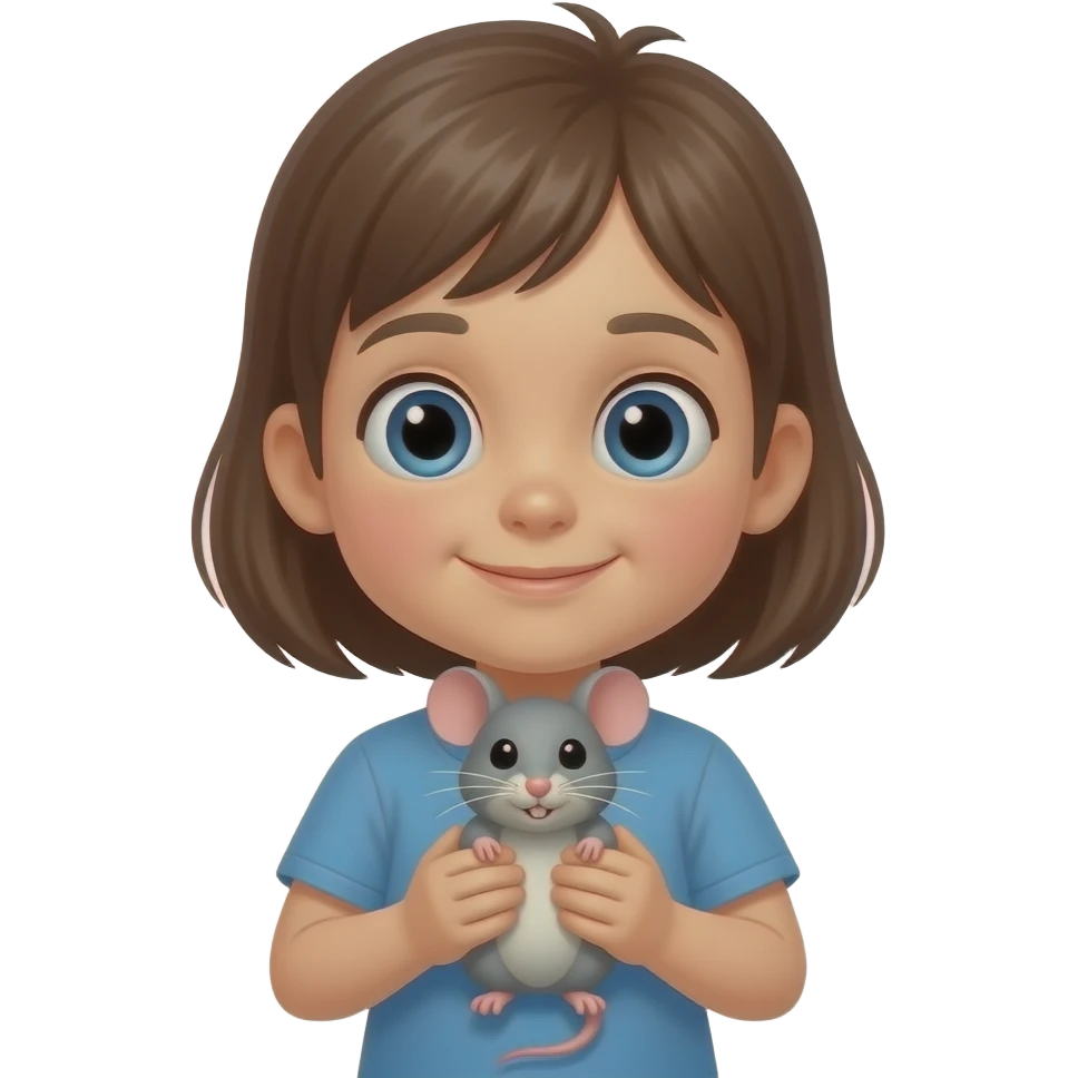 A child with a pet mouse emoji