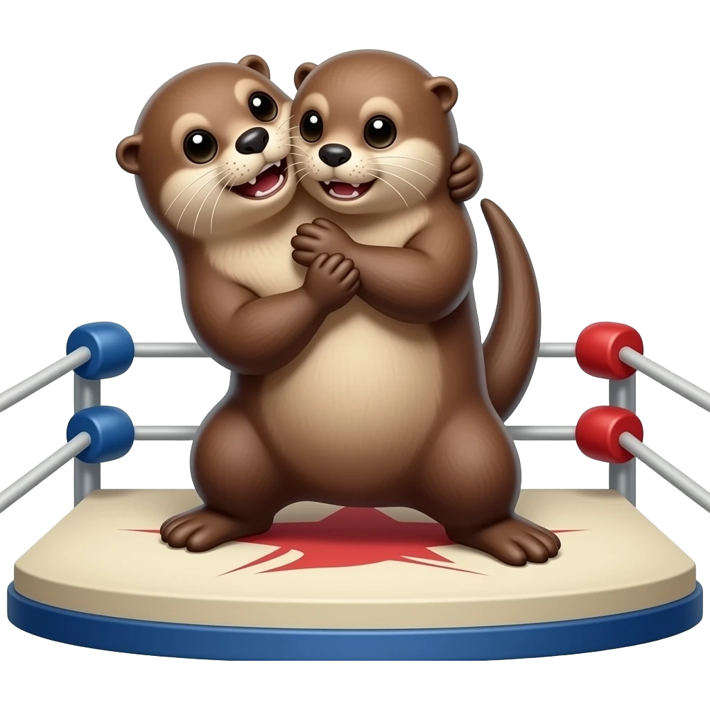 otter wrestling in wrestling stage emoji