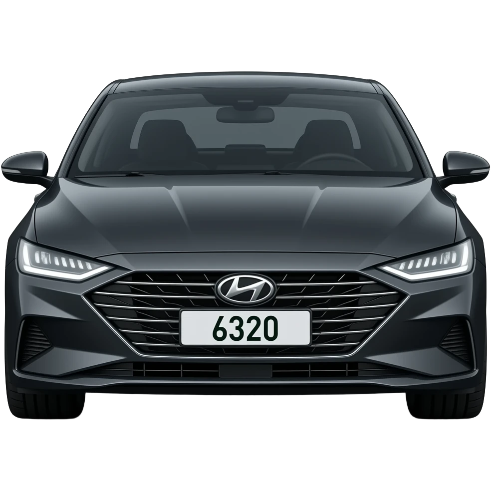 hyundai sonata 2025 in mate black car with saudi number plate emoji