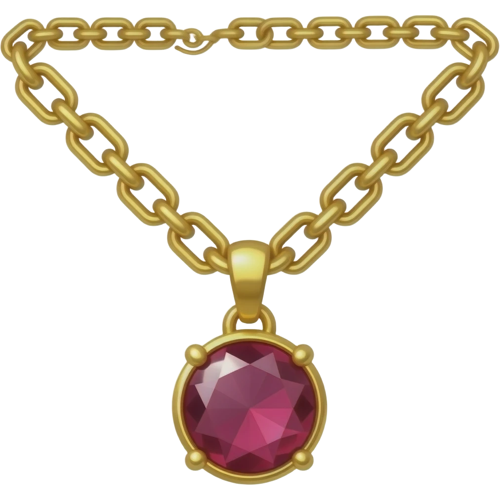 necklace with red stone emoji