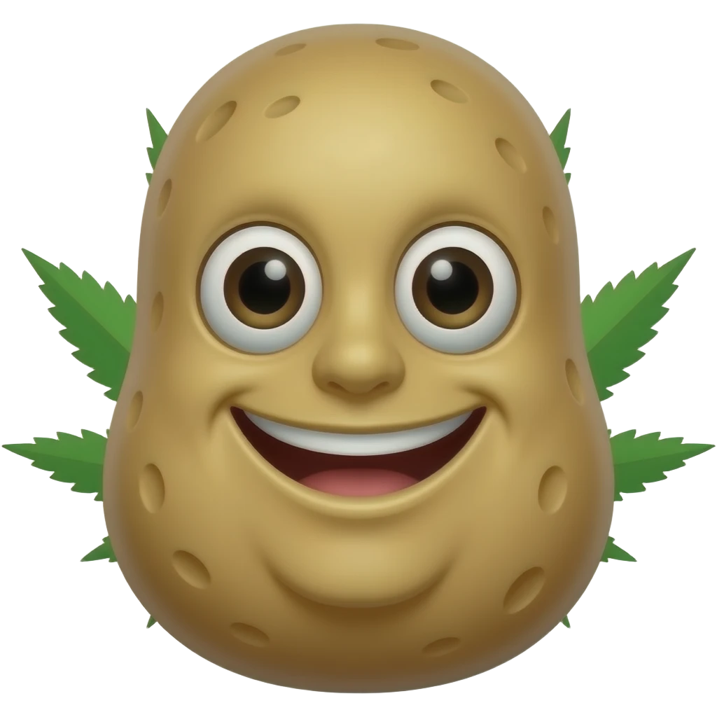 potato stoner character weed kush emoji