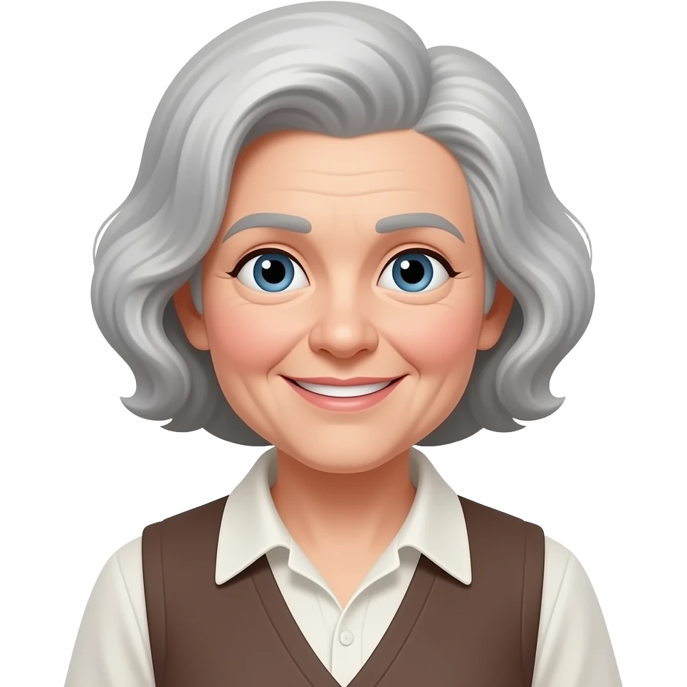 Very kind and loving with grey Vintage hair emoji