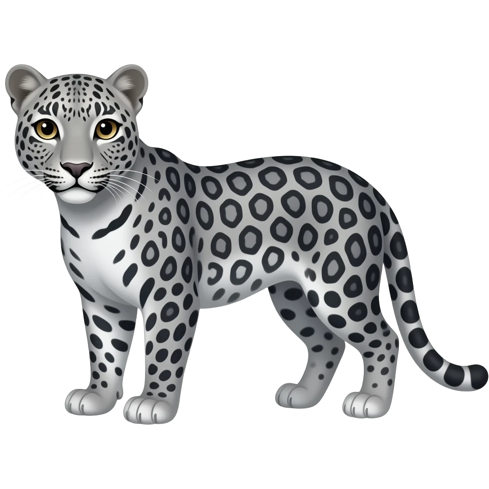 adult grey white leopard emoji